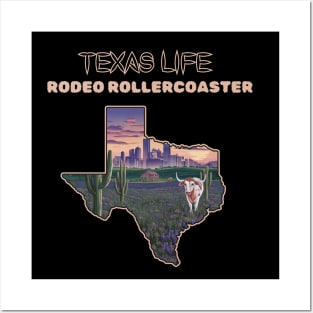 Texas life: Rodeo rollercoaster Posters and Art